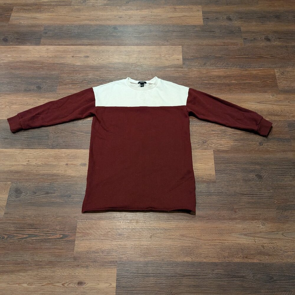 Forever 21 Burgundy and White Sweater Dress